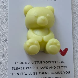 Yellow teddy bear resin pocket hug