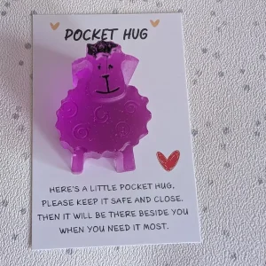 Handmade Resin sheep pocket hug
