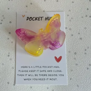 Handmade Resin butterfly pocket hug