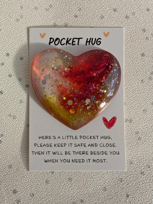 Red & yellow glitter hug